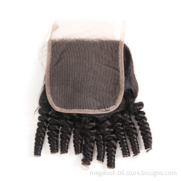 Raw Unprocessed Peruvian Spring Curl Wave 4*4  5*5  6*6 7*7 Overnight Dropshipping Virgin Hair Lace Closure